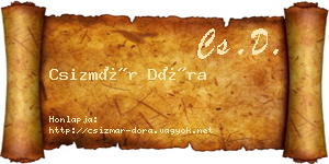 Csizmár Dóra névjegykártya